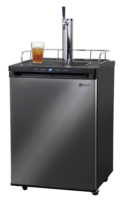 Kegco 24" Wide Kombucha Single Tap Black Stainless Steel Kegerator