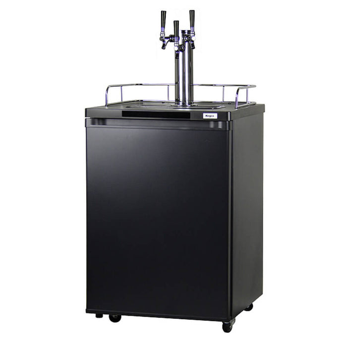 Kegco 24" Wide Homebrew Triple Tap Black Kegerator