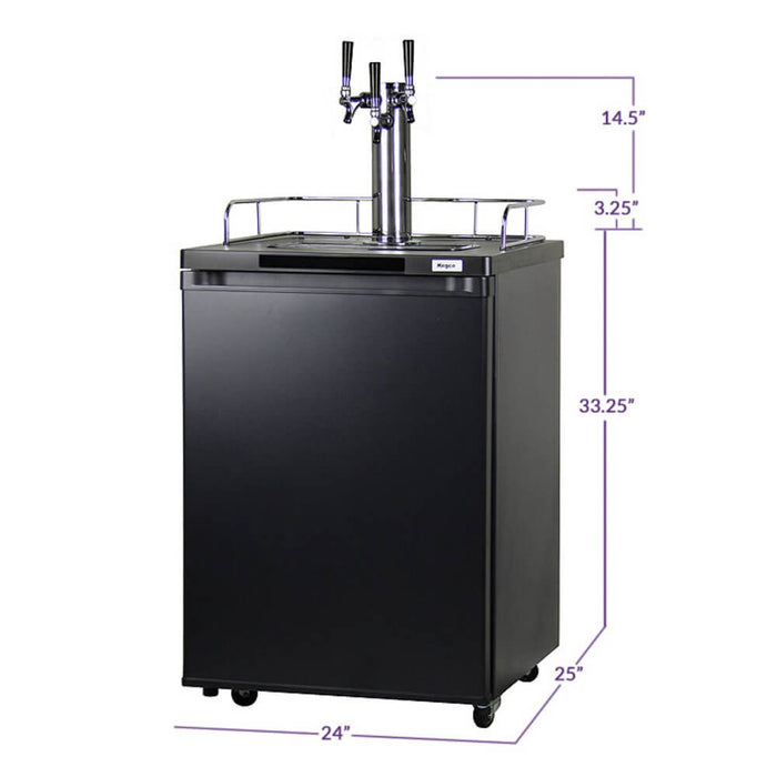 Kegco 24" Wide Homebrew Triple Tap Black Kegerator