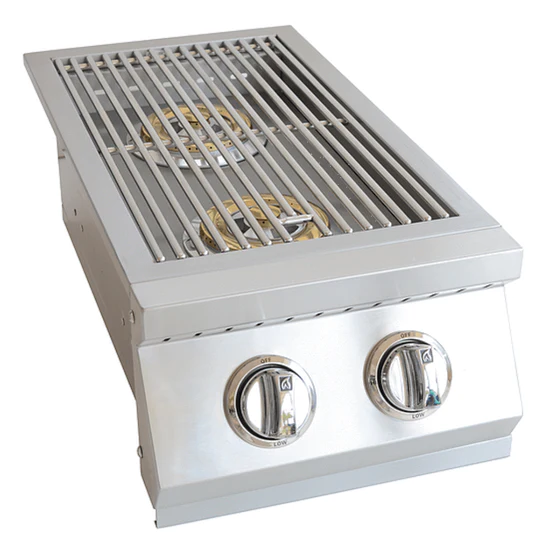 KoKoMo Grills Built In Double Side Burner Stainless Steel with removable cover