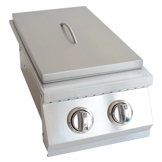 KoKoMo Grills Built In Double Side Burner Stainless Steel with removable cover