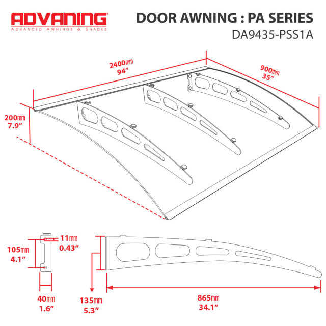Advaning PA Series (Door Polycarbonate Awning)