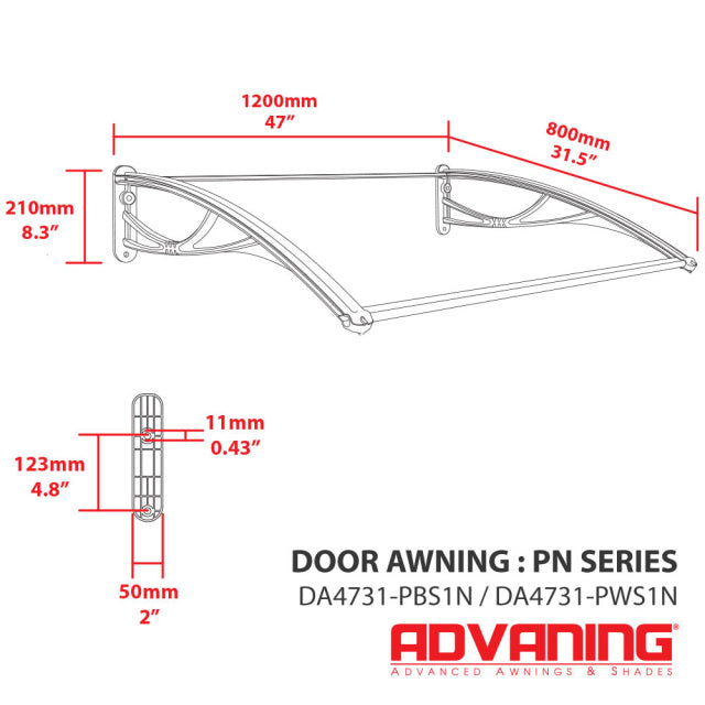 Advaning PN Series (Door Polycarbonate Awning)