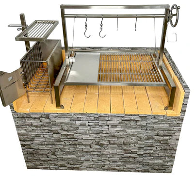 Tagwood BBQ Insert Style Argentine Santa Maria Wood Fire & Charcoal Gaucho Grill without firebricks