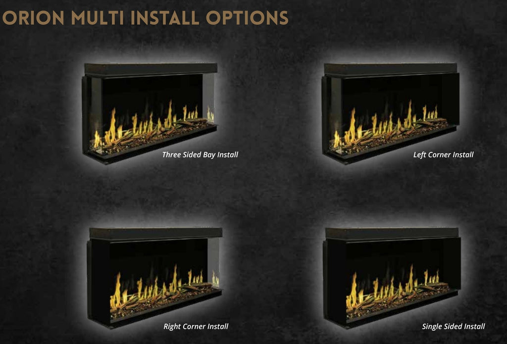 Modern Flames Orion Multi 120" Virtual Fireplace | Recessed Mount | Single Or Multi-Sided