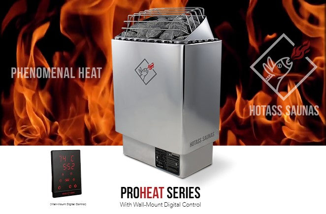 Hotass Saunas ProHeat Series 8kW Stainless Steel Sauna Heater System at 240V 1PH