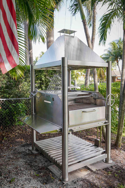 Tagwood BBQ Argentine Santa Maria Wood Fire & Charcoal Gaucho Grill all Stainless Steel