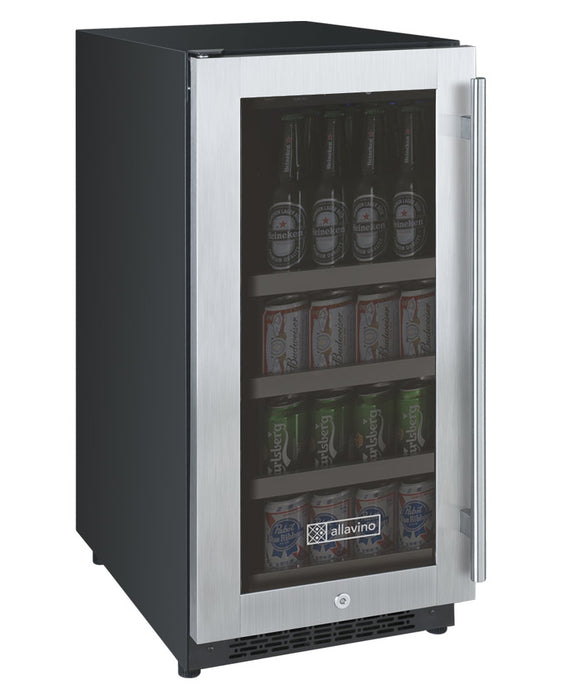 Allavino 15" Wide FlexCount II Tru-Vino Stainless Steel Left Hinge Beverage Center