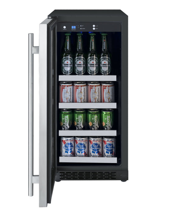 Allavino 15" Wide FlexCount II Tru-Vino Stainless Steel Left Hinge Beverage Center