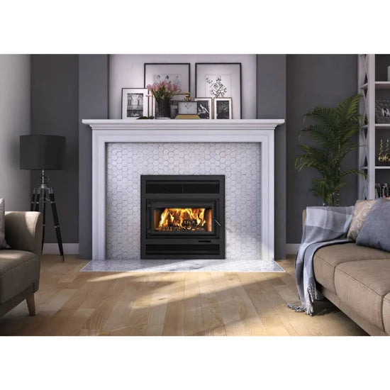Ventis Large Sized Single Door Wood Burning Fireplace with 2200 Sq Ft Max Heating Space
