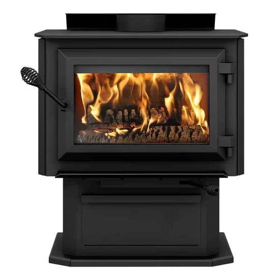 Ventis Medium Sized Single Door Wood Burning Stove and Blower with 1800 Sq Ft Max Heating Space