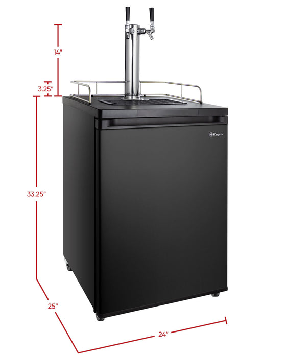 Kegco 24" Wide Homebrew Dual Tap Black Kegerator