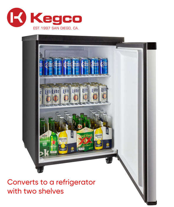 Kegco 24" Wide Single Tap Stainless Steel Kegerator