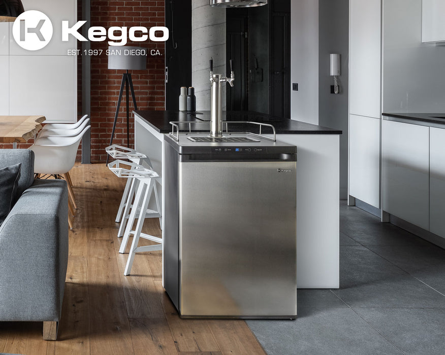 Kegco 24" Wide Dual Tap Stainless Steel Digital Kegerator