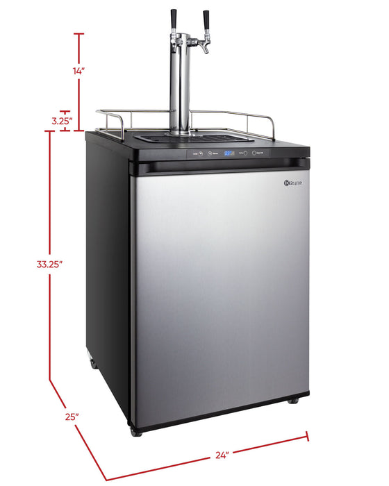 Kegco 24" Wide Dual Tap Stainless Steel Digital Kegerator