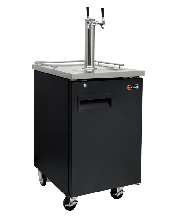 Kegco 24" Wide Dual Tap Black Commercial Kegerator