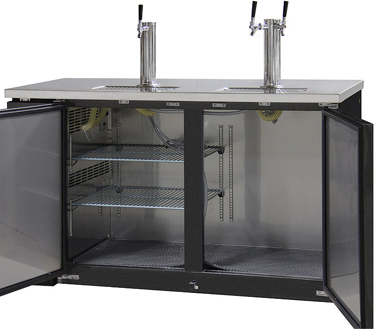 Kegco 61" Wide Triple Tap Black Commercial Kegerator