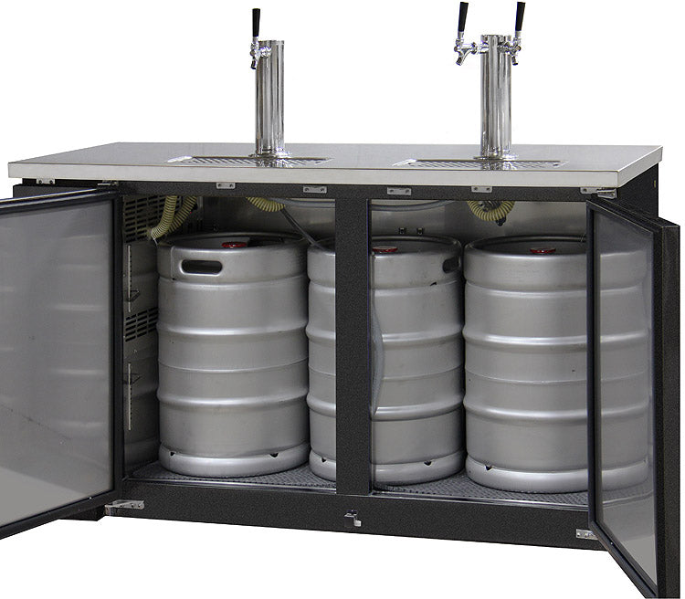 Kegco 61" Wide Triple Tap Black Commercial Kegerator