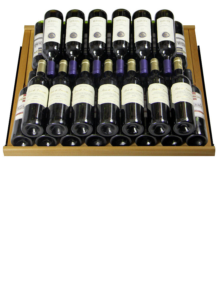 Allavino 63" Wide Vite II Tru-Vino 554 Bottle Dual Zone Black Side-by-Side Wine Refrigerator