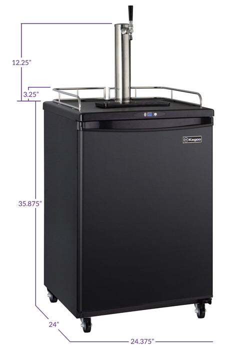 Kegco 24" Wide Kombucha Single Tap Black Commercial/Residential Kegerator