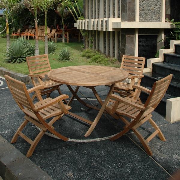 Anderson Teak Andrew Bahama 5-Pieces Folding Dining Set