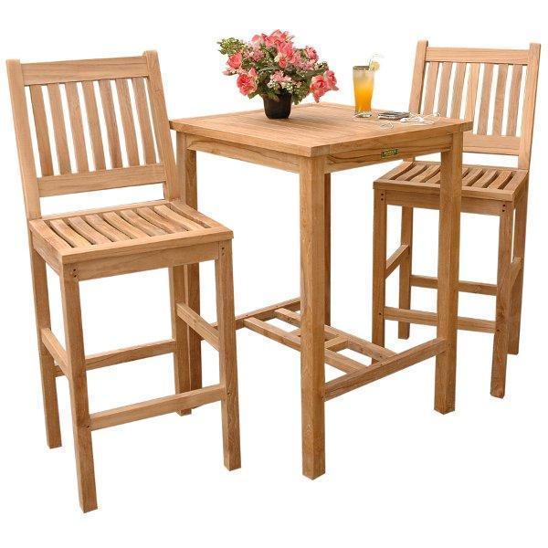 Anderson Teak Bahama Avalon 3-Pieces Square Bar Set