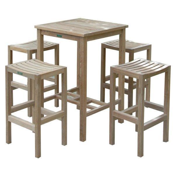 Anderson Teak Bahama Montego 5-Pieces Square Bar Set