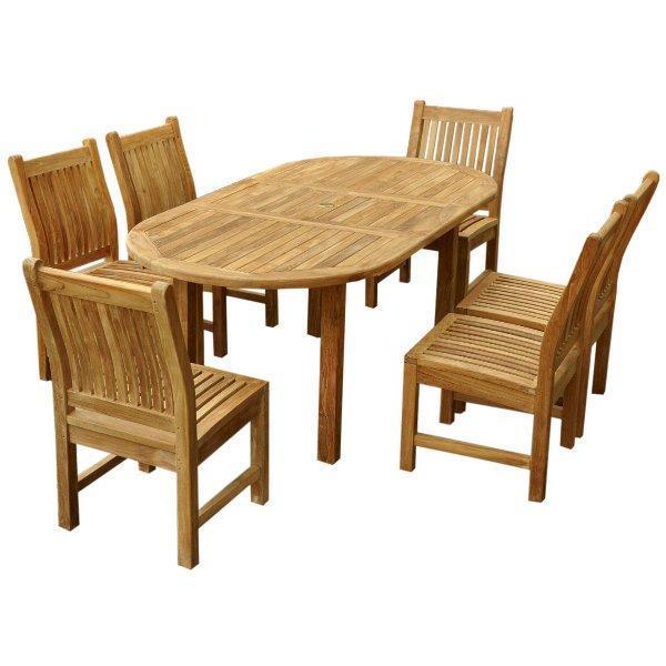 Anderson Teak Bahama Sahara 7-Pieces 8' Rectangular Dining Set