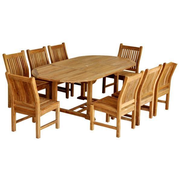 Anderson Teak Bahama Sahara 9-Pieces 87" Oval Dining Set