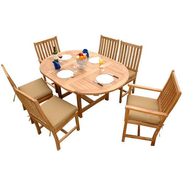 Anderson Teak Bahama Wilshire 7-Pieces Extension Dining Set