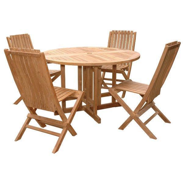 Anderson Teak Butterfly Comfort 5-Pieces Dining Table Set