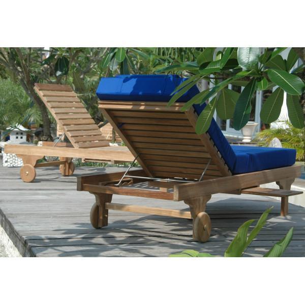 Anderson Teak Capri Sun Lounger Adjusted Back & Side Tray