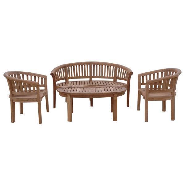 Anderson Teak Curve 4-Pieces Conversation Set