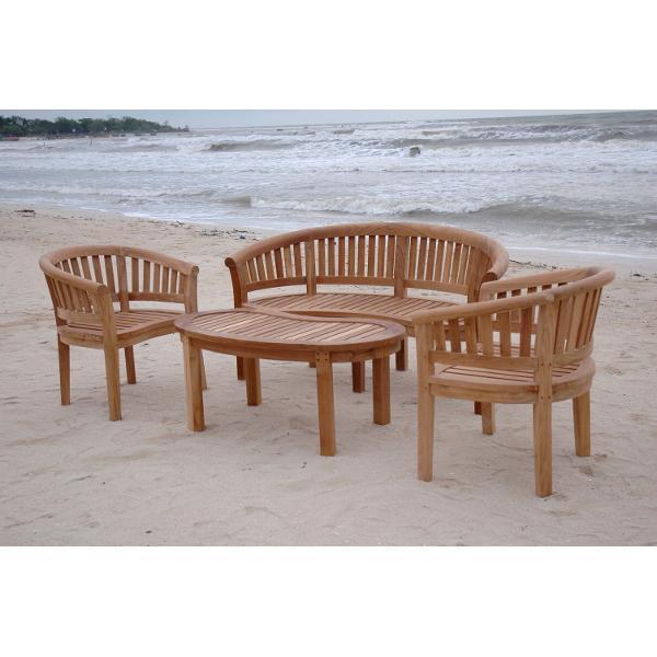 Anderson Teak Curve 4-Pieces Conversation Set