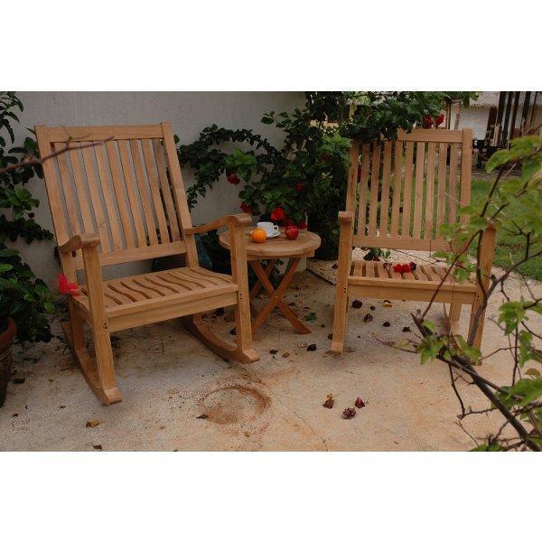 Anderson Teak Del-Amo Bahama 3-Pieces Set with Folding Round Side Table