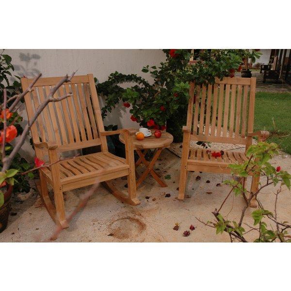Anderson Teak Del-Amo Bahama 3-Pieces Set with Folding Round Side Table
