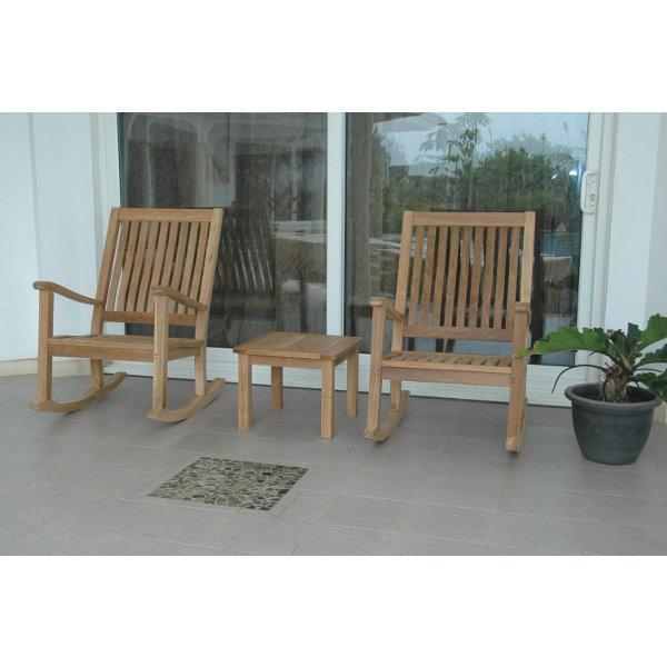 Anderson Teak Del-Amo Bahama 3-Pieces Set with Square Side Table