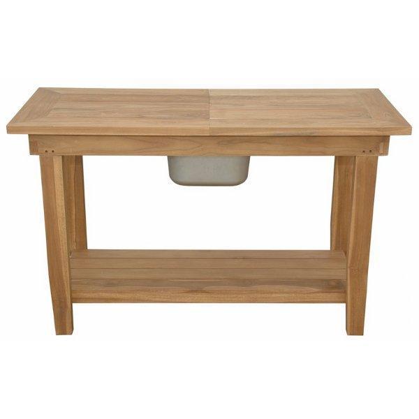 Anderson Teak Nautilus Console Table w/ SS Container