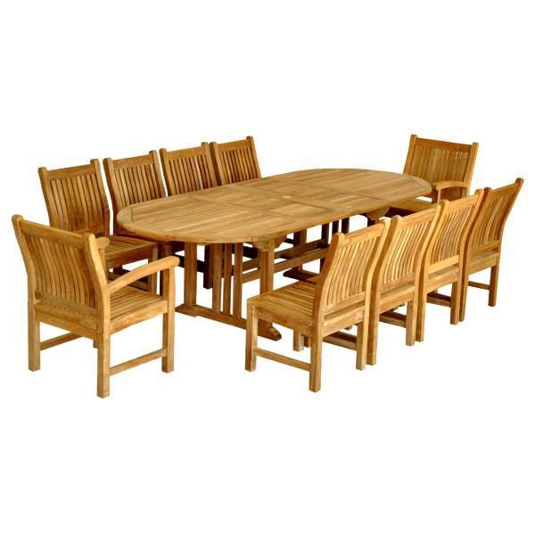 Anderson Teak Sahara Dining Side Chair 11-Pieces Oval Dining Set