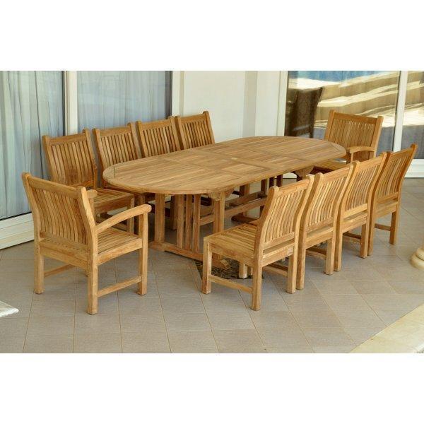 Anderson Teak Sahara Dining Side Chair 11-Pieces Oval Dining Set