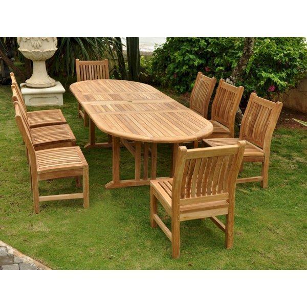 Anderson Teak Sahara Dining Side Chair 9-Pieces Oval Dining Set