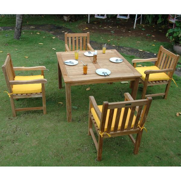 Anderson Teak Windsor Classic Armchair 5-Pieces Dining Table Set