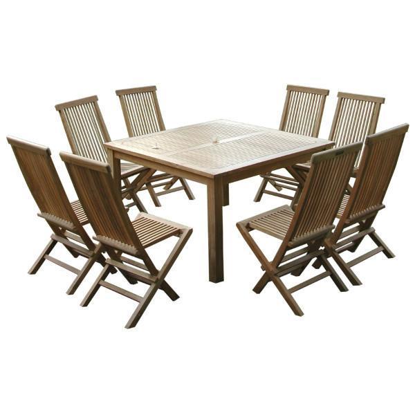 Anderson Teak Windsor Classic Chair 9-Pieces Folding Dining Set