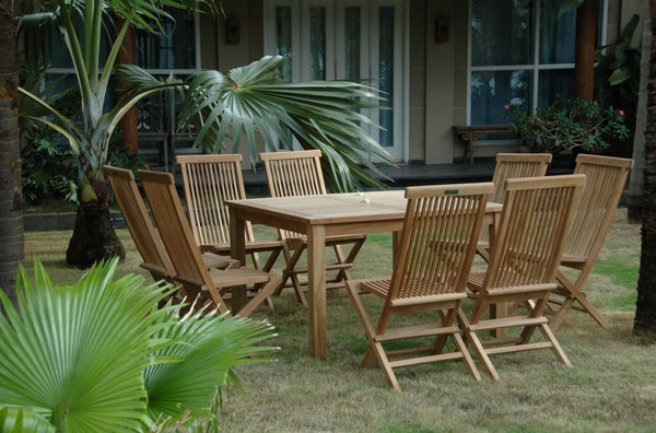 Anderson Teak Windsor Classic Chair 9-Pieces Folding Dining Set