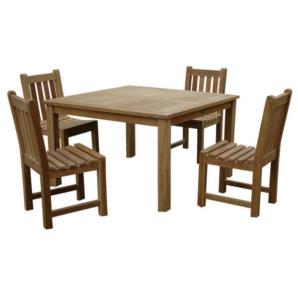 Anderson Teak Windsor Classic Side Chair 5-Pieces Dining Table Set