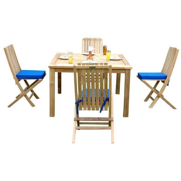 Anderson Teak Windsor Comfort Chair 5-Pieces Folding Dining Set