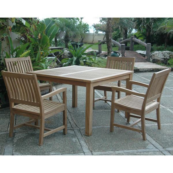 Anderson Teak Windsor Rialto Side Chair 5-Pieces Dining Table Set