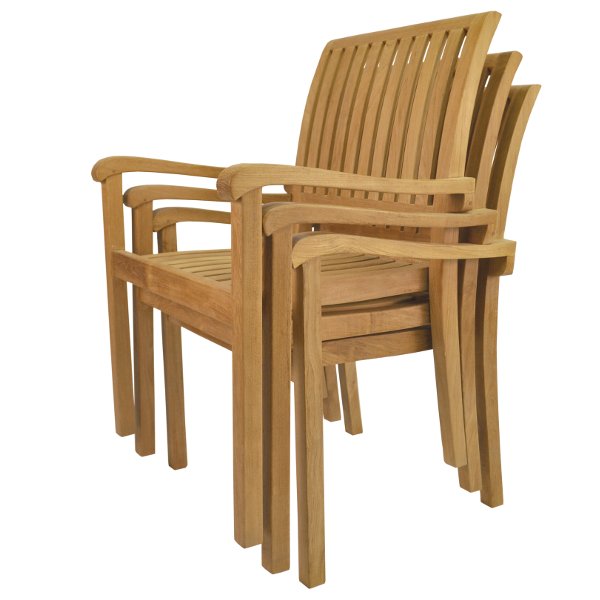 Anderson Teak Aspen Stackable Armchair (Fully Built & 4 pcs in a box)