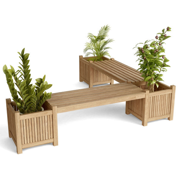 Anderson Teak Planter Bench (2 bench + 3 planter box)