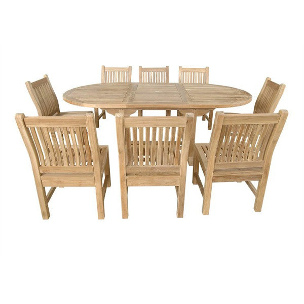 Anderson Teak Bahama Sahara 9-Pieces 87" Oval Dining Set